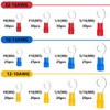 smseace 300pcs 12-Sizes(M4/M5/M6/M8) Insulated Ring Terminals 22-16/16-14/12-10AWG Electrical Crimp Terminal