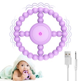 MOXYOY Teething Toys Baby Sensory Toys for Autism, Vibrating Sensory Chew Toy for Babies 0-6 Months 12-24 Months, Easy to GRAP, Relief to Autism, ADHD, Anxiety (Purple)