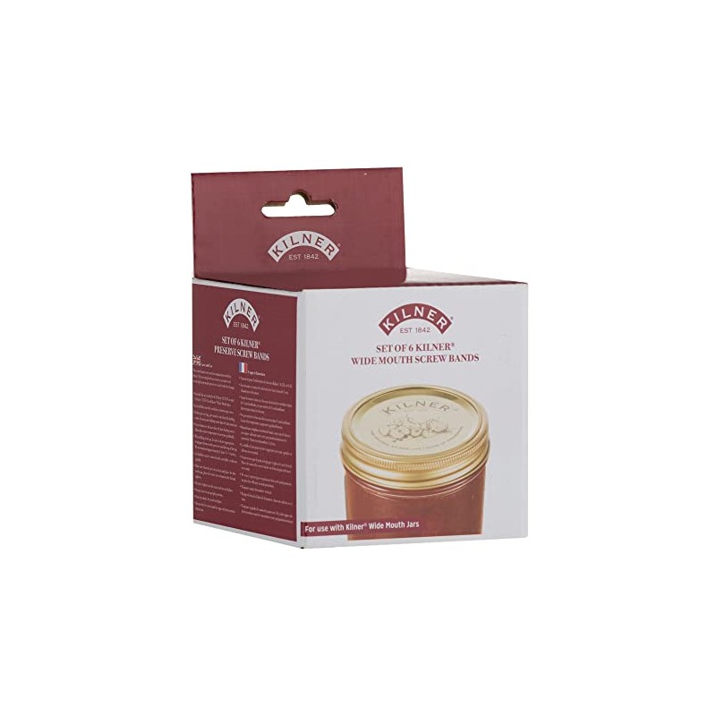 Kilner Wide Mouth Screw Bands Set of 6 Pieces