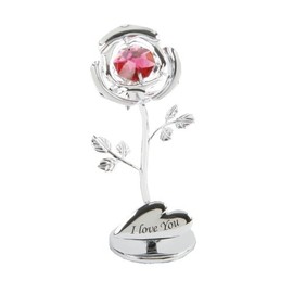 Crystocraft 'I Love You' Rose Gift with Strass Crystal Elements
