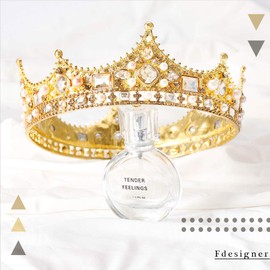 Fdesigner Baroque Bride Crown and Tiara Gold Rhinestone Wedding Headpieces Queen Bridal Hair Accessories for Women and Girls