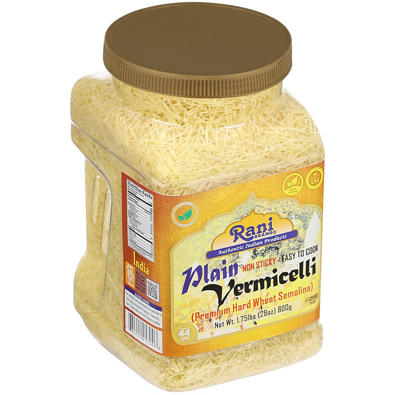 Rani Plain Vermicelli (Wheat Noodles) 28oz (1.75lbs) 800g PET Jar