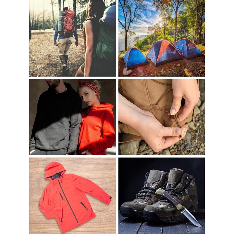 Mandala Crafts Brown Shock Cord & Plastic Cord Locks for