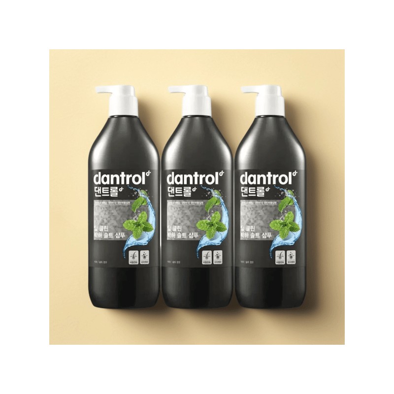 댄트롤 비듬완화 딥클린 박하 솔트 샴푸 820ml 3통 최근생산 Dentrol