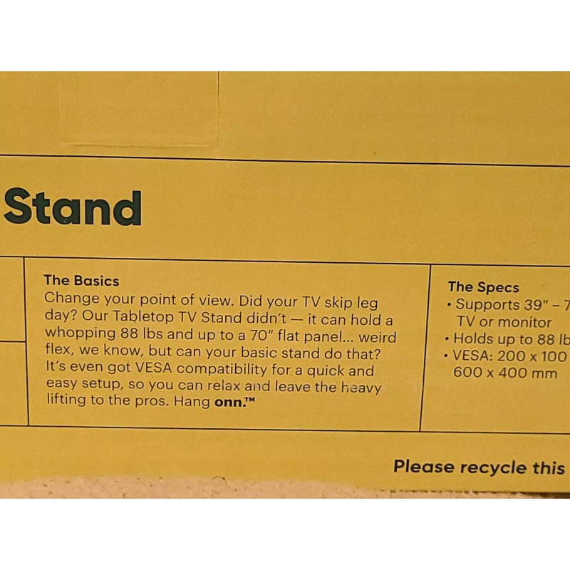 ONN Hang Onn 39" - 70" Tabletop TV Stand-New In