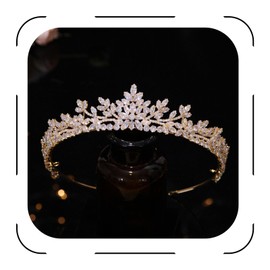 Jorsnovs Sparkly Small Zircon Wedding Crowns and Tiaras for Women Handmade Cubic Zirconia Princess Headpieces Sweet 16 Birthday Headdress