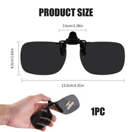 RRICHH Clip Sunglasses Polarized for Men and Women, Ideal for Driving, Fishing and Outdoor Activities, Protect Our Eyes, Universal Frame for Glasses, Black, black
