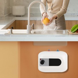 Electric Water Heater, Mini-Tank Instant Point of Use Hot Water Heater,Efficiency Hot Storage Under Sink Tank for Trailer Bathroom Kitchen Under Sink Counter Cupboard 6L 110V 1.6 Gallons 1.5KW