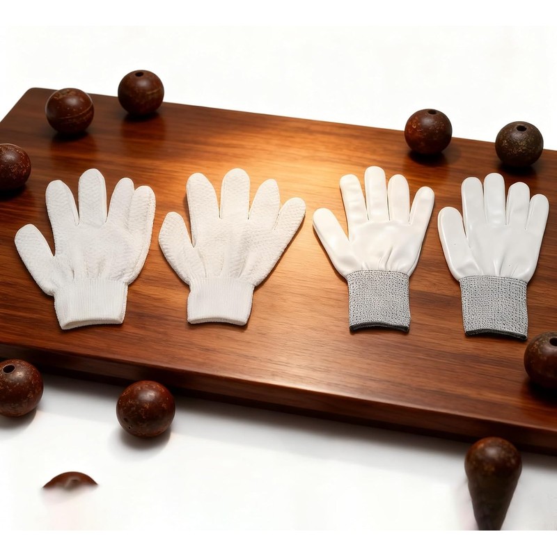 Guantes de baño exfoliantes blancos reversibles para limpieza profunda corporal