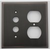 Oil Rubbed Bronze 1 Push Button 1 Duplex Outlet 2 Gang Switch Plate
