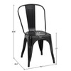 COMHOMA Metal Dining Chair Industrial Modern Iron Stackable Bistro Chair