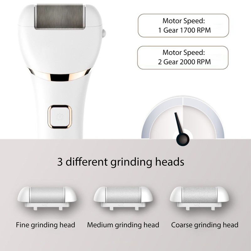 Electric Feet Callus Remover Rechargeable Automatic LED Display 2 Gears