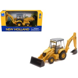 DCD New Holland B110C Yellow Diecast Model New Ray's Exciting Backhoe Loader Toy