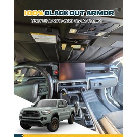 Trumgeta Windshield Sun Shade Fit for 3rd Gen Toyota Tacoma 2016-2023 Front Window Sunshade