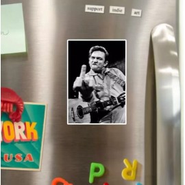 Texas Hart Designs Johnny Cash San Quentin Prison Die Cut Glossy Fridge Magnet