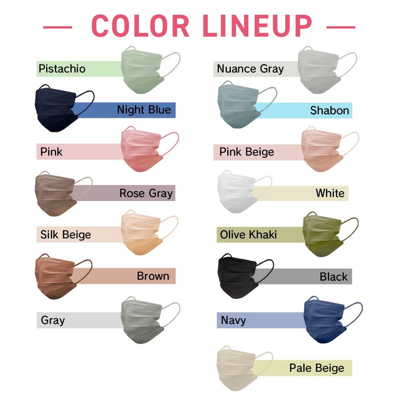 Iris Ohyama APN-60LW Mask, Non-woven Fabric, Pleated Mask, Color Mask,
