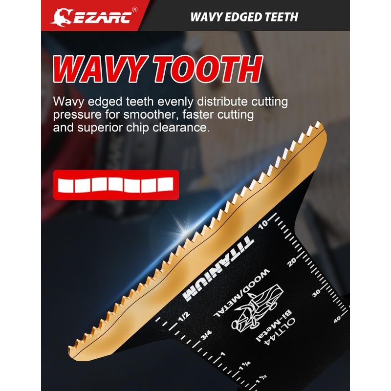 EZARC Titanium Oscillating Saw Blades, Oscillating Multitool Blades for Metal,