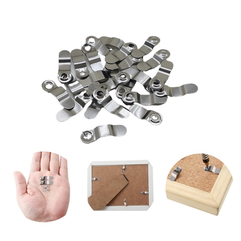 100PCS Metal Picture Frame Turn Buttons with Screws,Durable Picture Frame