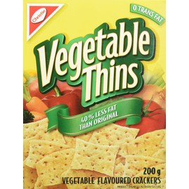 Christie Vegetable Thins, 40% Less Fat, Crackers, 200g/7oz., (Imported from Canada)