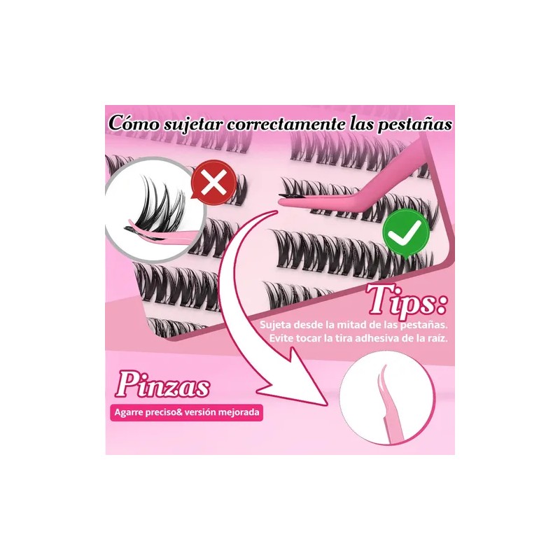 Wosheer Pestañas Postizas Autoadhesivas Sin Pegamento 10-16mm longitud mixta curva