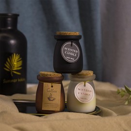 Scented Candle in Glass Jar,150G Soy Wax Essential Oil Chakra Plant Aroma Candle for Wedding Anniversaries Birthday Holiday,Prefect Gift for Meditation Relief Mood (Brown)