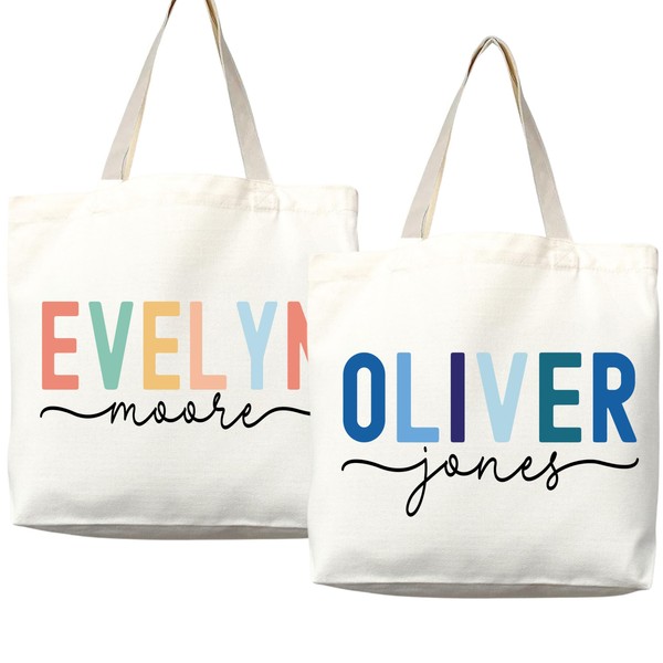 Personalized Custom Name Tote Bag - Custom Tote Shopper -