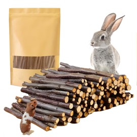 Sadaunbe 600g Organic Apple Sticks Small Animals Molar Wood Treats Toys for Chinchillas Guinea Pig Rabbits Hamster Gerbil Parrot Bunny Chew Stick Toys