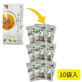 Domestic Kombu and Mushrooms (Shiitake Mushrooms, Hanabiradake) and Fukinotou Soup Tea, 0.2 oz (5 g), 10 Packets