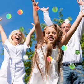 Pack of 100 Bouncy Balls, 25 mm Bouncy Balls for Children, Bouncy Planets, Bouncy Balls, Large Set, Children's Birthday Gifts, School Cone Filling, Party Gifts, Toy Gift