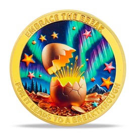 BHealthLife 5 Pcs Dumpster Fire Challenge Coin - Glory Eggshell Motivational Coin - Dumpster Fire Office Desk Accessories Inspirational Gifts for Women Men Coworkers Employees Friends Family