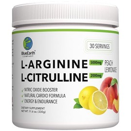 L-Arginina 5000 mg  L-Citrulina 2000 mg Complejo Suplemento en Polvo - Potenciador de xido ntrico - Soporte de presin arterial - Sabor a limonada de  