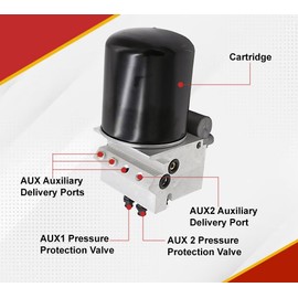 Mytee Products 801266 12V AD-is Air Dryer for Kenworth Volvo Freightliner Columbia Trucks Tractors Buses RV - Replaces Bendix 801266 5015534 Haldex 5010696X