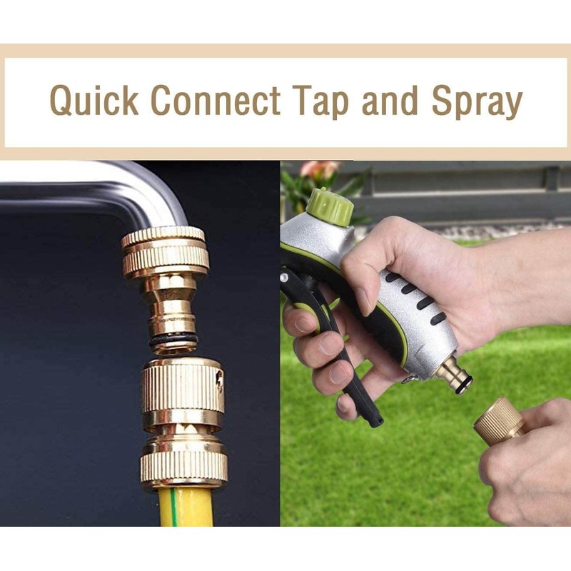 Garden Hose Adapter, Brass Quick Coupling 1/2 Inch Hose Coupling