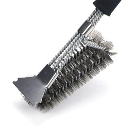 Grillbürste, Grill Reinigungsbürste Edelstahl Schaber, dichte Edelstahlborsten, Extra Langer PP Griff, für Gasgrill, Holzkohlegrill, Kugelgrill, Elektrogril, Grillrost