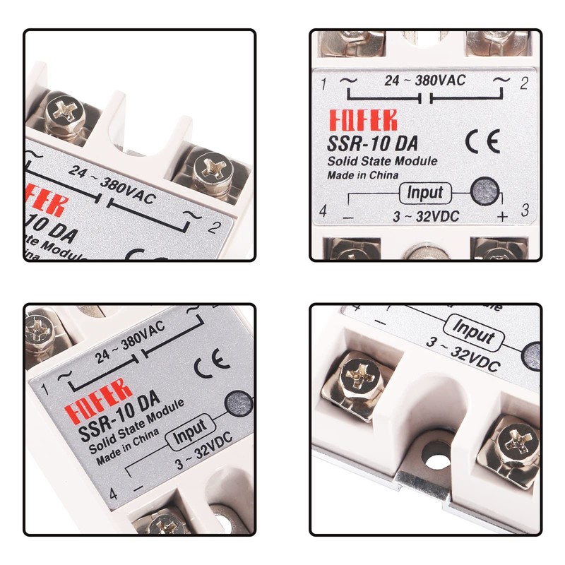 3pcs SSR-10DA Solid State Relay Single Phase Semi-Conductor Relay Module