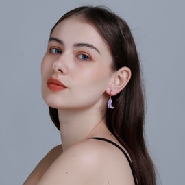 RUOFFETA Western Cowgirl Boot Earrings for Women, Cowgirl Hat dangle Earrings(Lavender Boot)