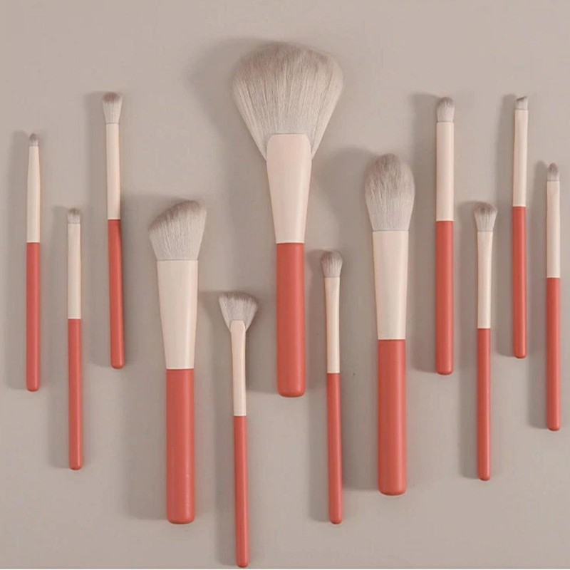 Brotevity Makeup Brush Set 12 Facial Brushes Portable Easy Storage