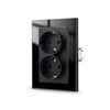 JIMEIDA Glass Socket Single Black, Protective Contact Wall Socket, Tempered