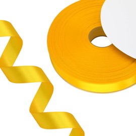 GTYBOVA 25mm x 45 Metres Double Sides Yellow Satin Ribbon 100% Polyester Multiple Colors Available Ideal for Gift Wrapping Crafts Wedding Decor