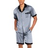 Ekouaer Men Silk Pajamas Set Button Down Satin Sleepwear 2