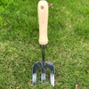 Stainless Steel Digging Fork,Hand Fork with Wood Handle,Cultivator Gardening Tools,Polishing
