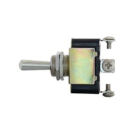 United Pacific 40002 3 Pin, 10 Amp - 12 Volts D.C., On - Off - On Metal Toggle Switch W/ 3 Screw Terminals