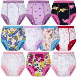 BIG ELEPHANT 10-Packs Training Underwear Absorbent Unisex Toddler Potty Trained Pants, 100% Cotton,4T