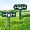 CKUKARM 2 Pack Solar Ultrasonic Animal Repellent Outdoor Cat Squirrel