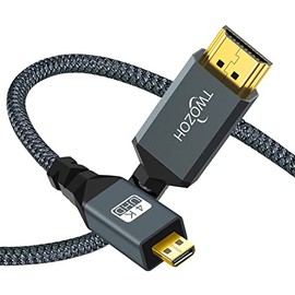 Twozoh Cable Micro HDMI a HDMI 4K 0.3M, Cable trenzado HDMI completo de alta velocidad a Micro HDMI, compatible con 3D 4K/60Hz 1080p