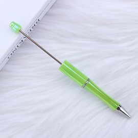 7 Pens  UV Opal  Beadable Pens WHOLESALE BULK Beaded Ballpoint Pen 1.0mm Medium Suitable for DIY with Beads and Focals Ships from California Writing Tools Stationery:_24 Green 1N_7 PCS
