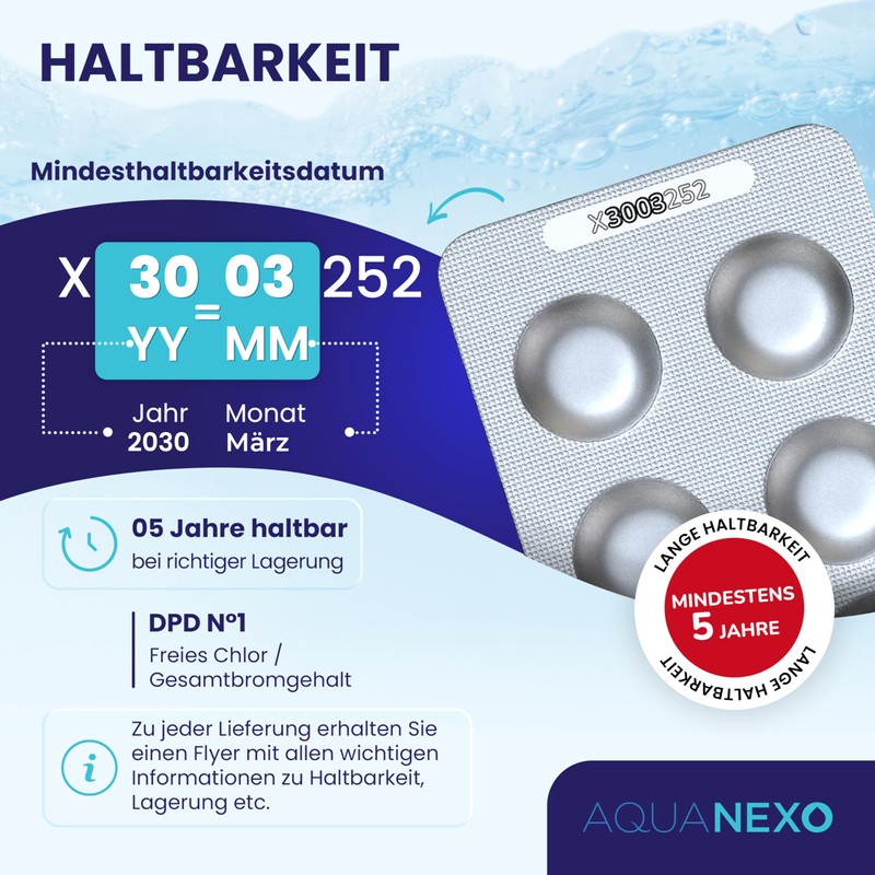 AQUANEXO DPD1 Rapid Tablets, Test Tablets for Pool Chlorine, DPD