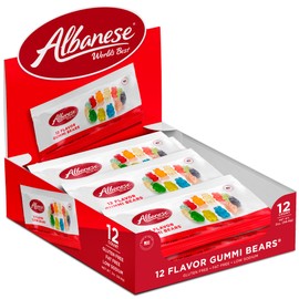 Albanese World's Best 12 Flavor Gummi Bears, 2oz Bag of Individually Wrapped Candy (Pack of 12)