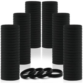120pcs Elastic Hair Ties for Women,Seamless Hair Band,Hair Ties No Damage,Ponytail Holder No Crease Damage,Rubber Bands for Hair,Hair Elastics,Cotton Bands,Hair Accessories for Women(Black)