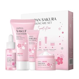 1 Pack Skin Care Set, Containing Deep Cleansing Facial Cleanser+ Hydrating Facial Cream + Skin Refining Facial Serum+Firming Eye Cream, Smoothing Fine Lines